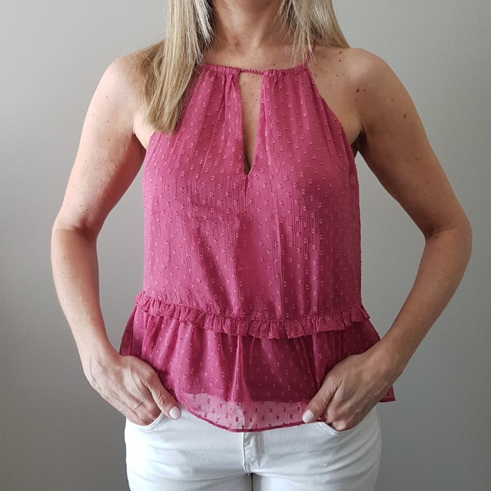 NWT Abercrombie Chiffon Sleeveless peplum top S - Picture 8 of 9